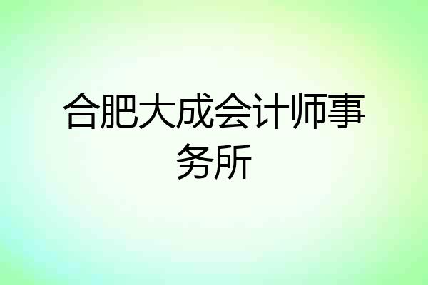 合肥大成会计师事务所