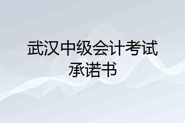武汉中级会计考试承诺书