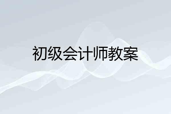 初级会计师教案