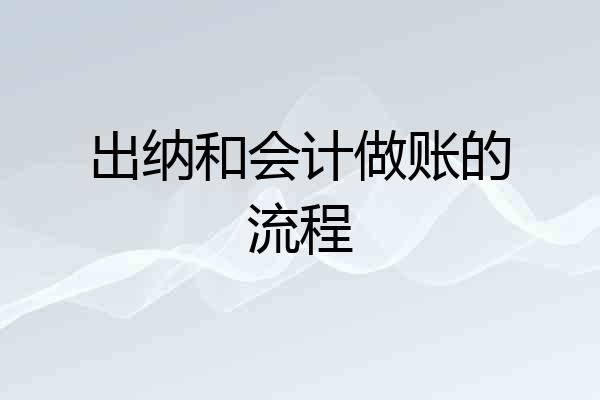出纳和会计做账的流程