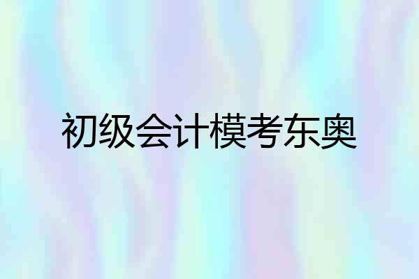 初级会计模考东奥