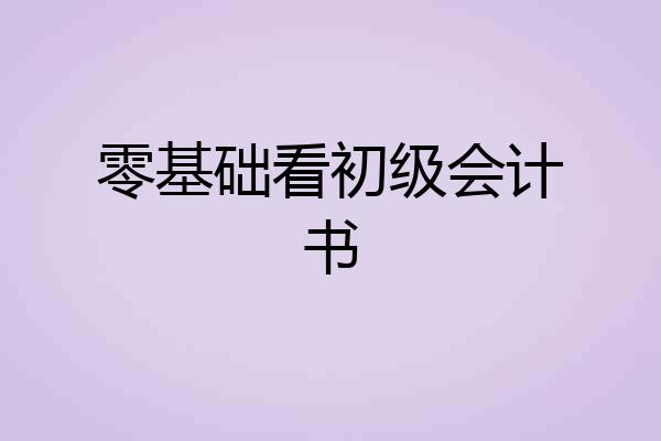 零基础看初级会计书