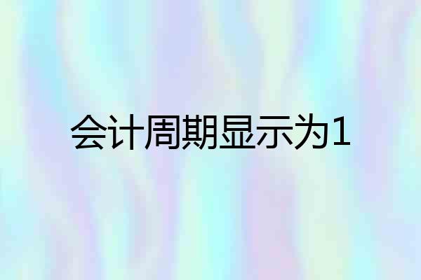 会计周期显示为1
