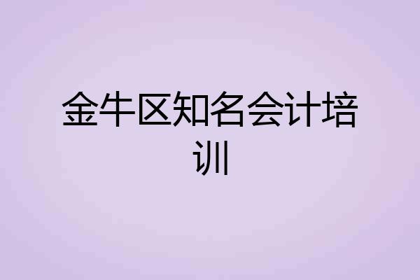 金牛区知名会计培训