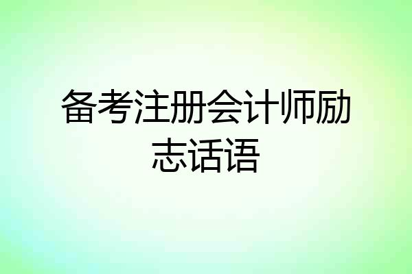 备考注册会计师励志话语