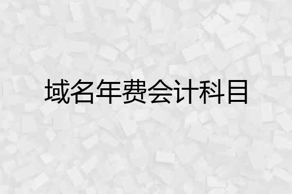 域名年费会计科目