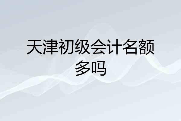 天津初级会计名额多吗
