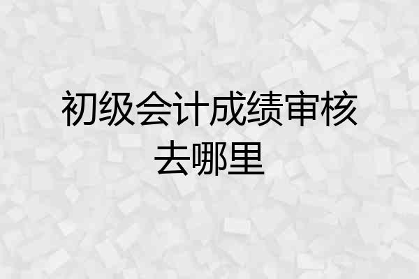 初级会计成绩审核去哪里