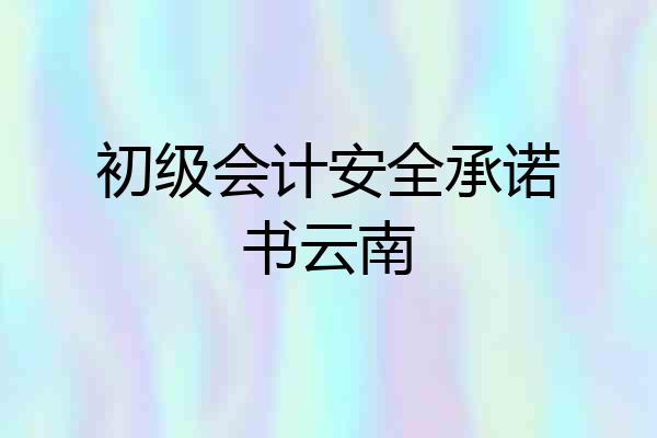 初级会计安全承诺书云南