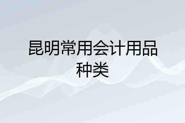 昆明常用会计用品种类