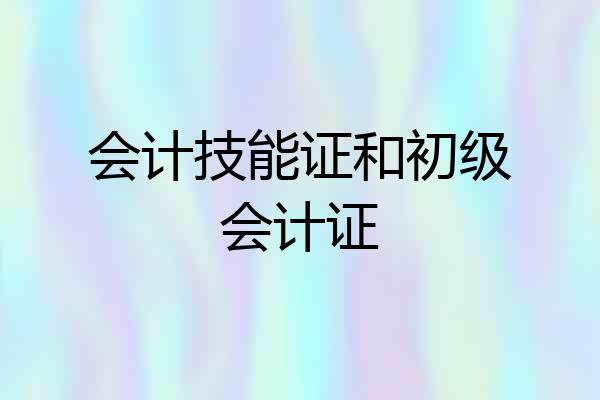 会计技能证和初级会计证