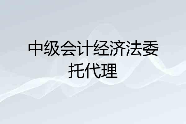 中级会计经济法委托代理