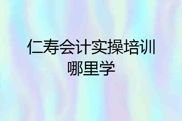 仁寿会计实操培训哪里学