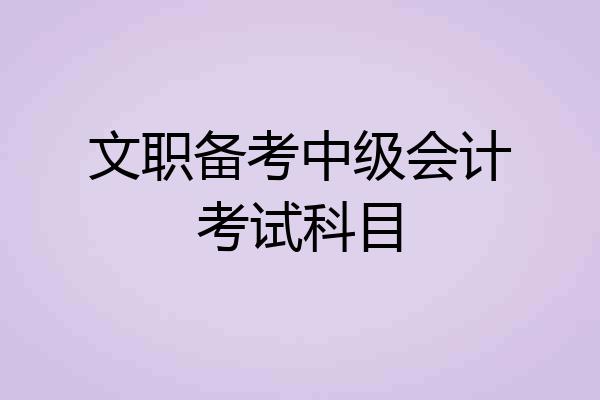 文职备考中级会计考试科目