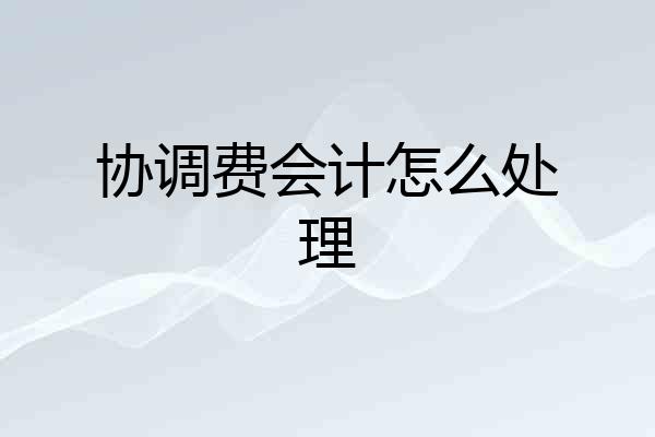 协调费会计怎么处理