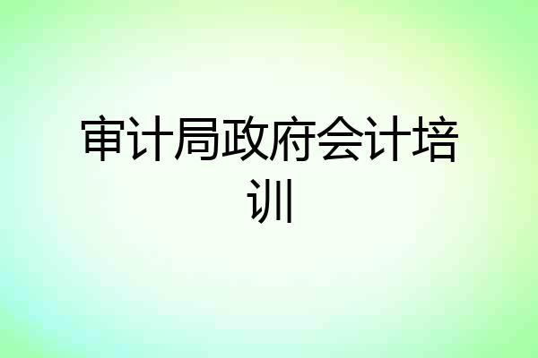 审计局政府会计培训