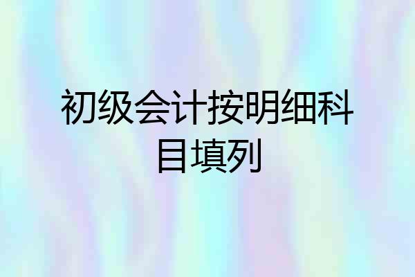 初级会计按明细科目填列