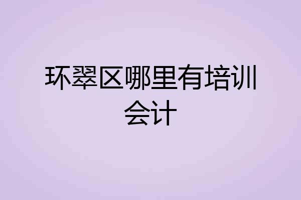 环翠区哪里有培训会计
