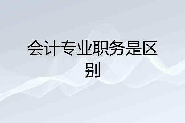 会计专业职务是区别