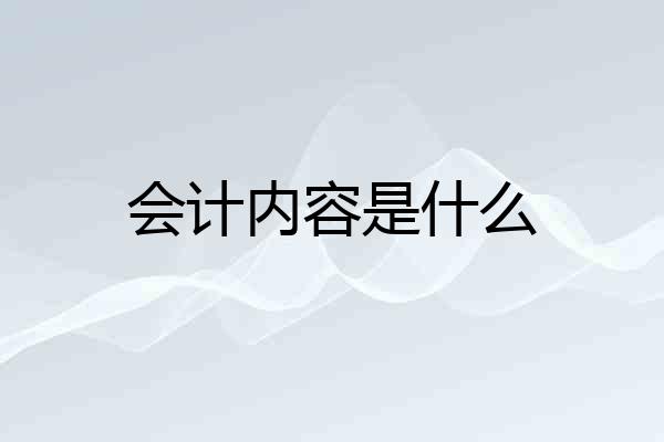 会计内容是什么
