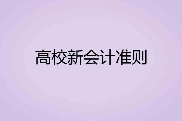 高校新会计准则