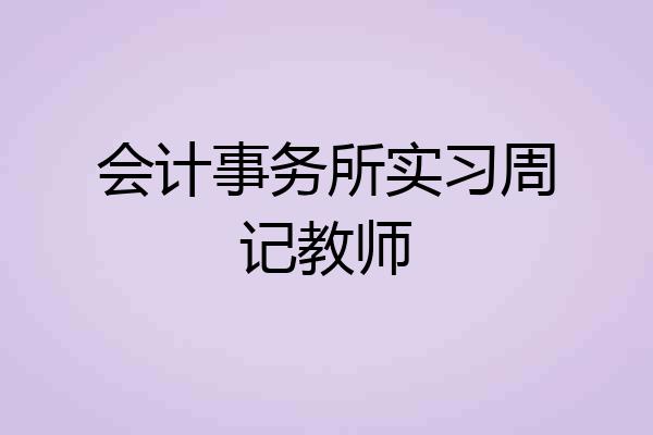会计事务所实习周记教师