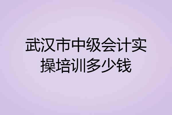 武汉市中级会计实操培训多少钱