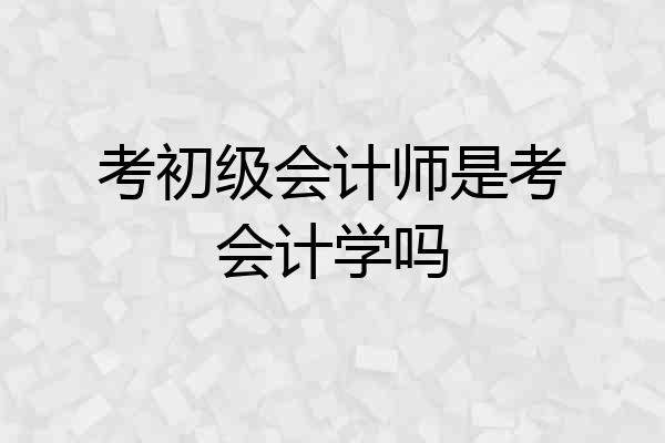 考初级会计师是考会计学吗