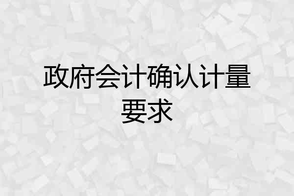 政府会计确认计量要求