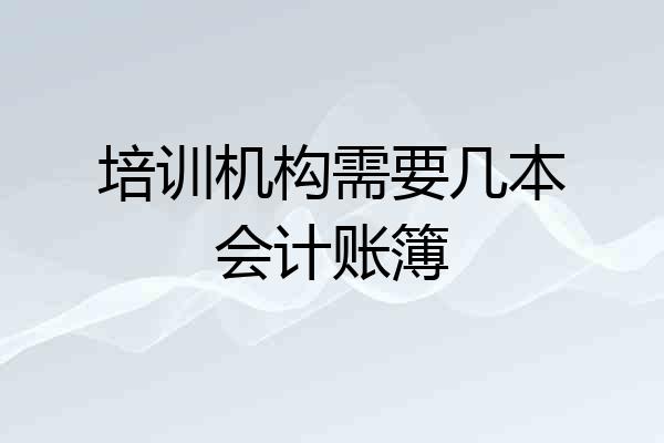 培训机构需要几本会计账簿