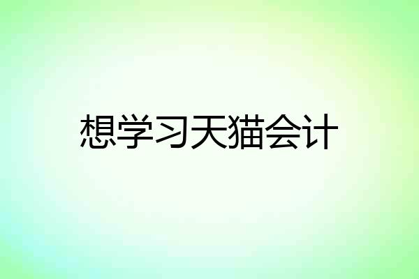 想学习天猫会计
