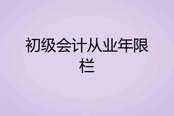 初级会计从业年限栏