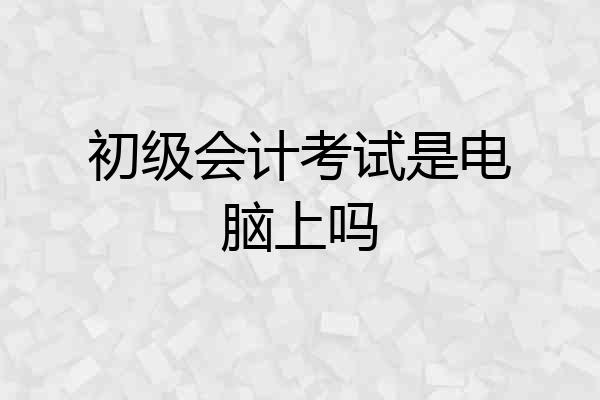 初级会计考试是电脑上吗
