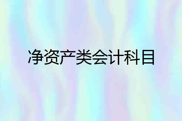 净资产类会计科目