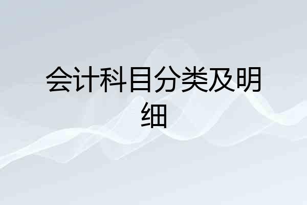 会计科目分类及明细