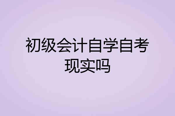 初级会计自学自考现实吗