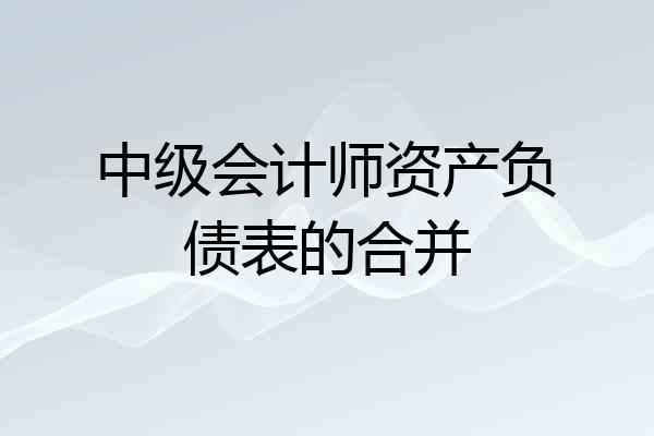 中级会计师资产负债表的合并