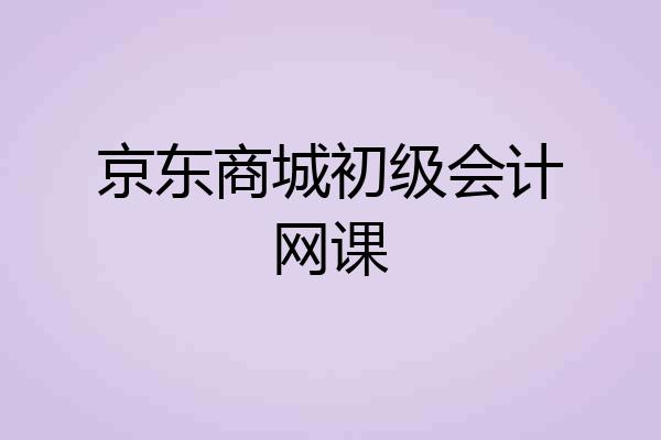 京东商城初级会计网课