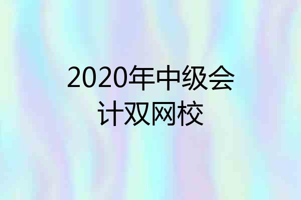 2020年中级会计双网校