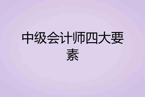 中级会计师四大要素