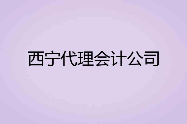 西宁代理会计公司