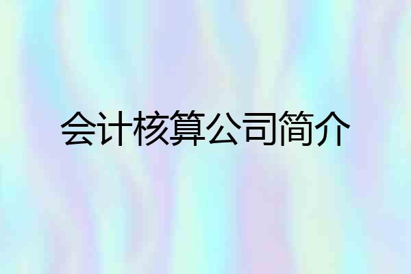 会计核算公司简介
