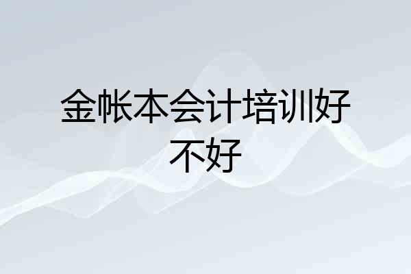 金帐本会计培训好不好