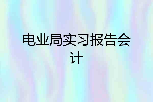 电业局实习报告会计
