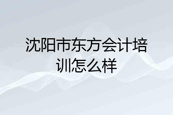 沈阳市东方会计培训怎么样
