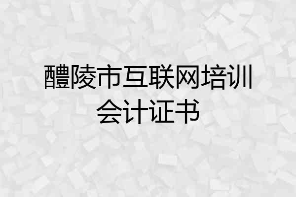 醴陵市互联网培训会计证书