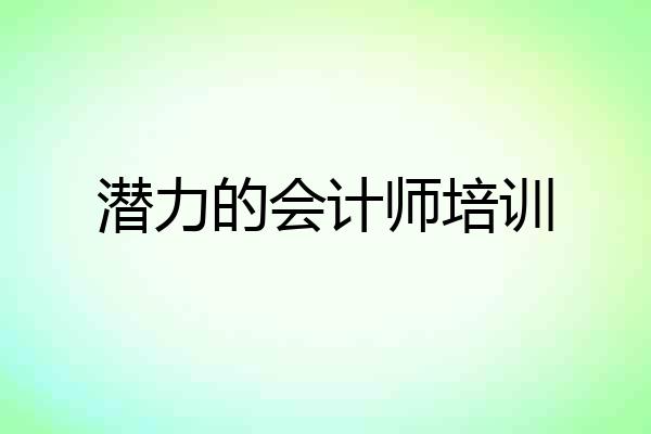 潜力的会计师培训