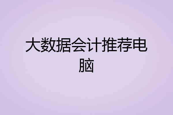 大数据会计推荐电脑