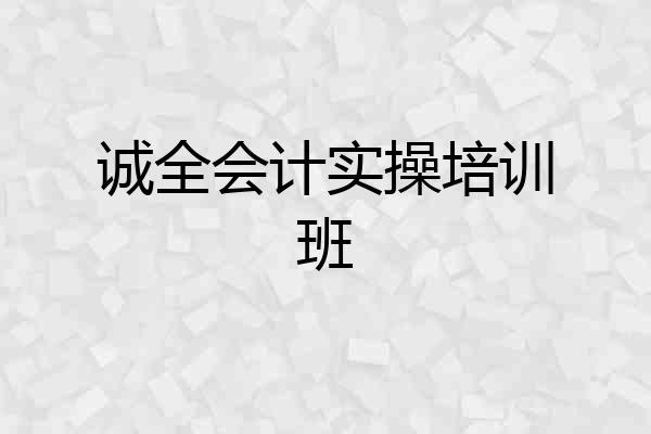 诚全会计实操培训班
