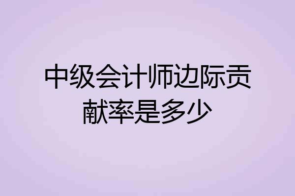 中级会计师边际贡献率是多少